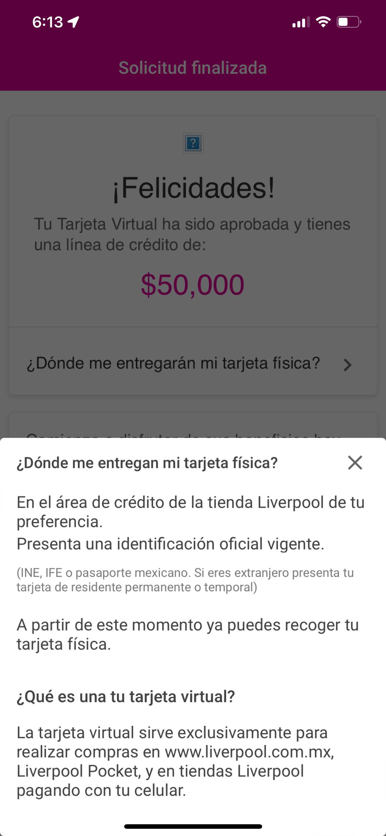 Solicitar Tarjeta Liverpool Departamental entrega