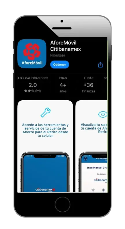 Aforemovil Citibanamex app