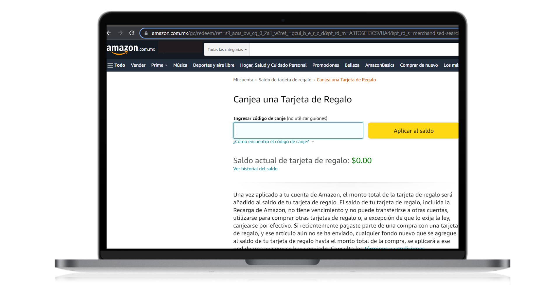 Cómo pagar Amazon Prime con tarjeta de regalo