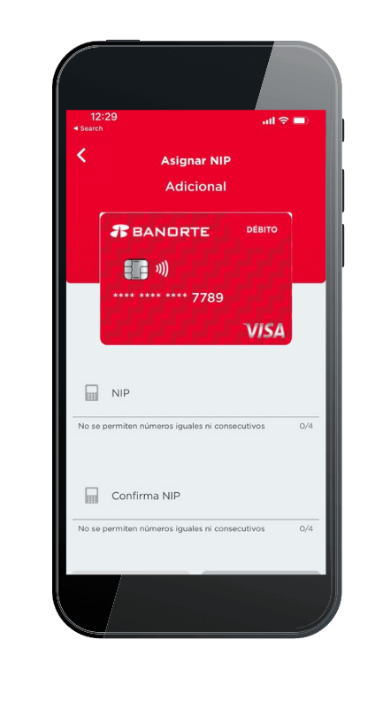 Asignar NIP de tarjeta física Cuenta Enlace Digital Banorte