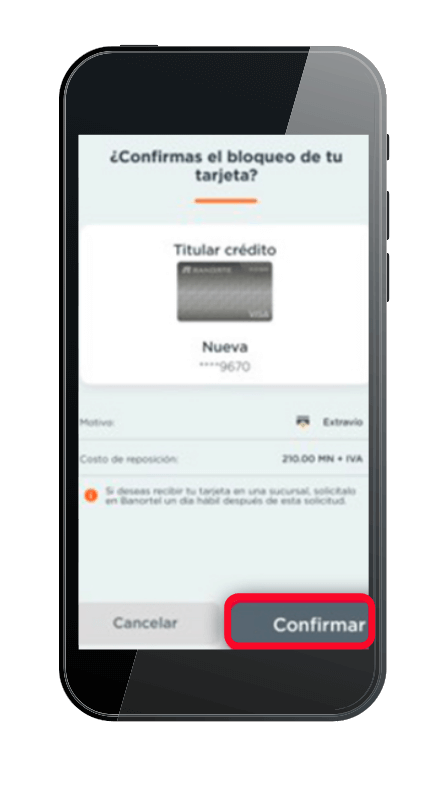 Bloquear tarjeta Enlace Digital Banorte desde app
