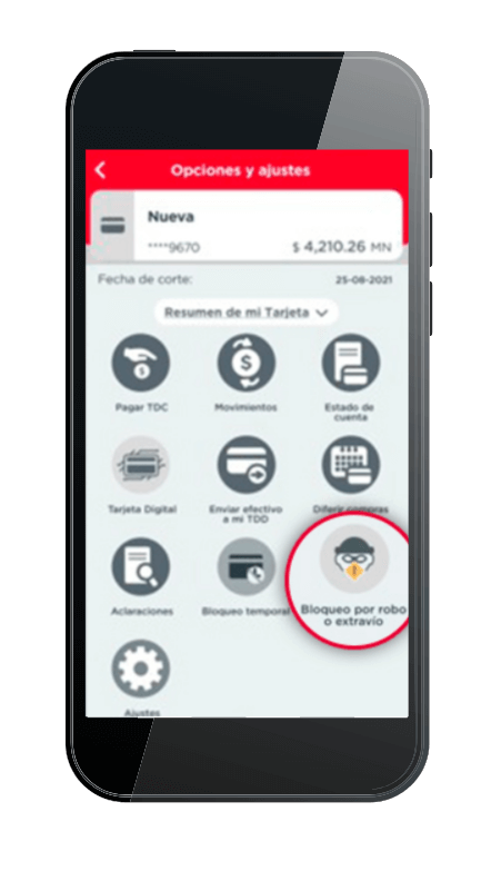 Bloquear tarjeta Enlace Digital Banorte