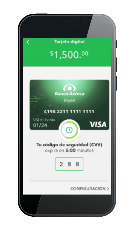 CVV dinámico de Guardadito Banco Azteca