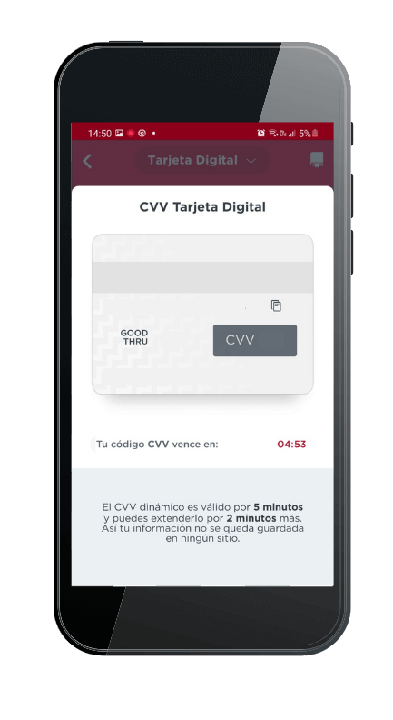 CVV dinámico de tarjeta Enlace Digital Banorte