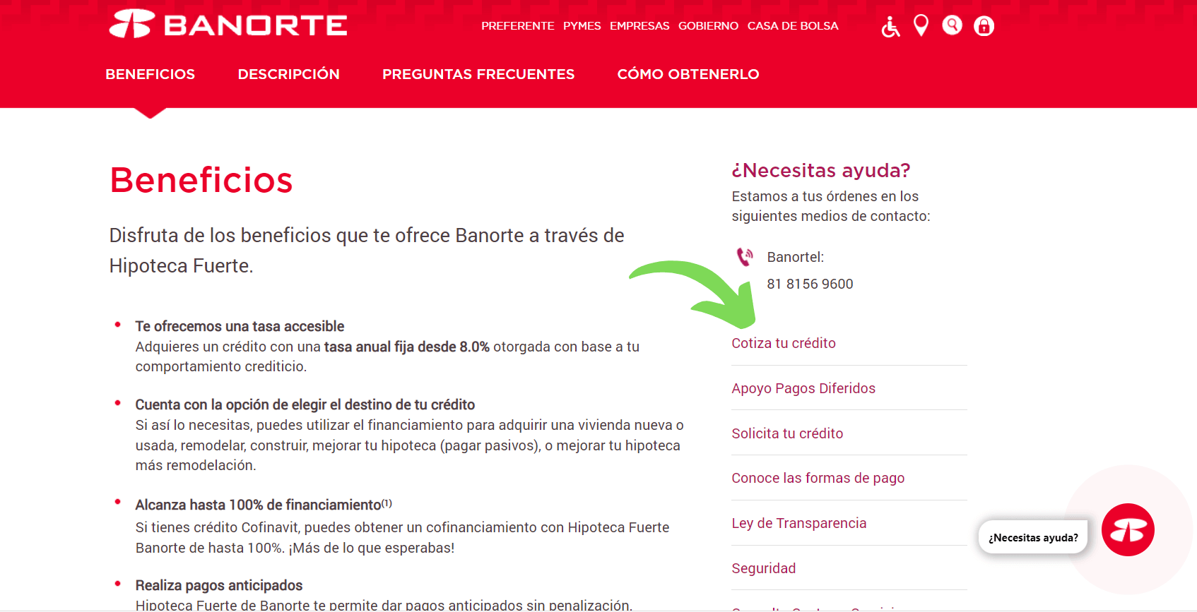 Calcular crédito hipotecario Banorte con simulador hipotecario