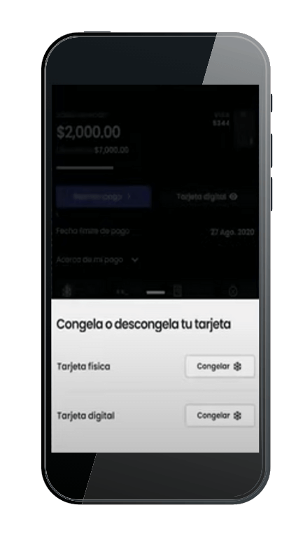 Congelar y descongelar tarjeta de crédito virtual Rappi