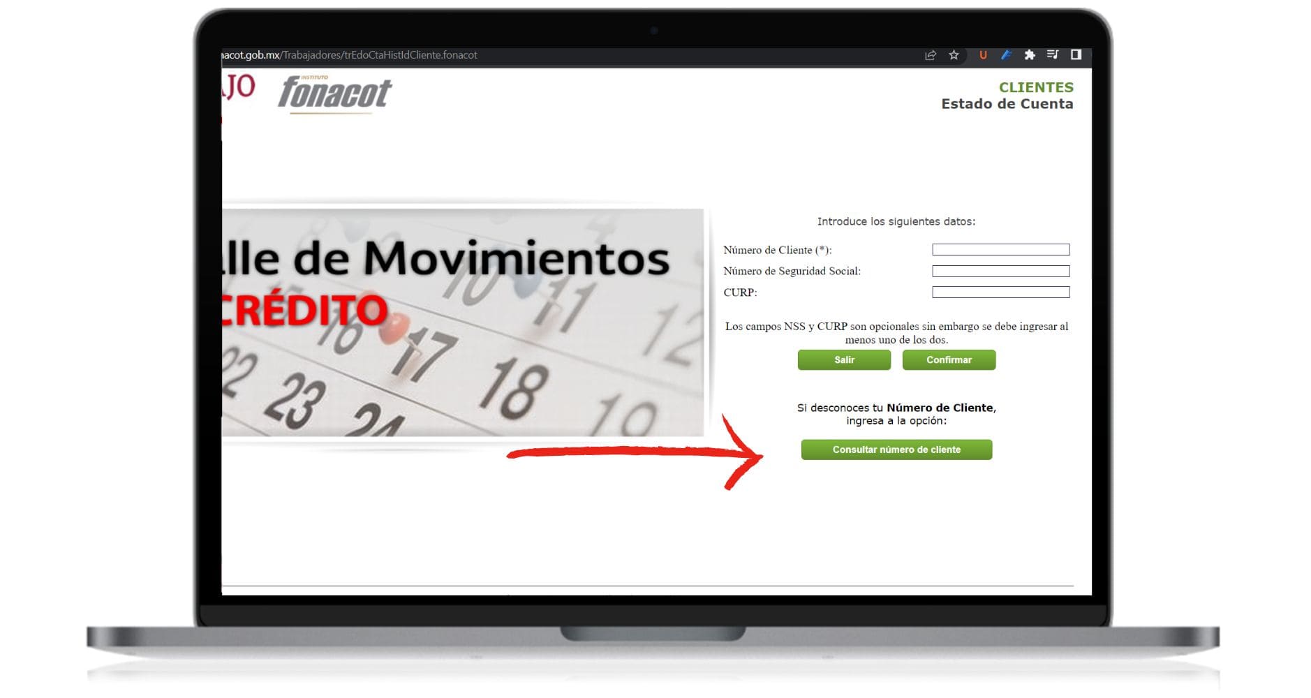 Consultar el número de cliente Fonacot en simples pasos