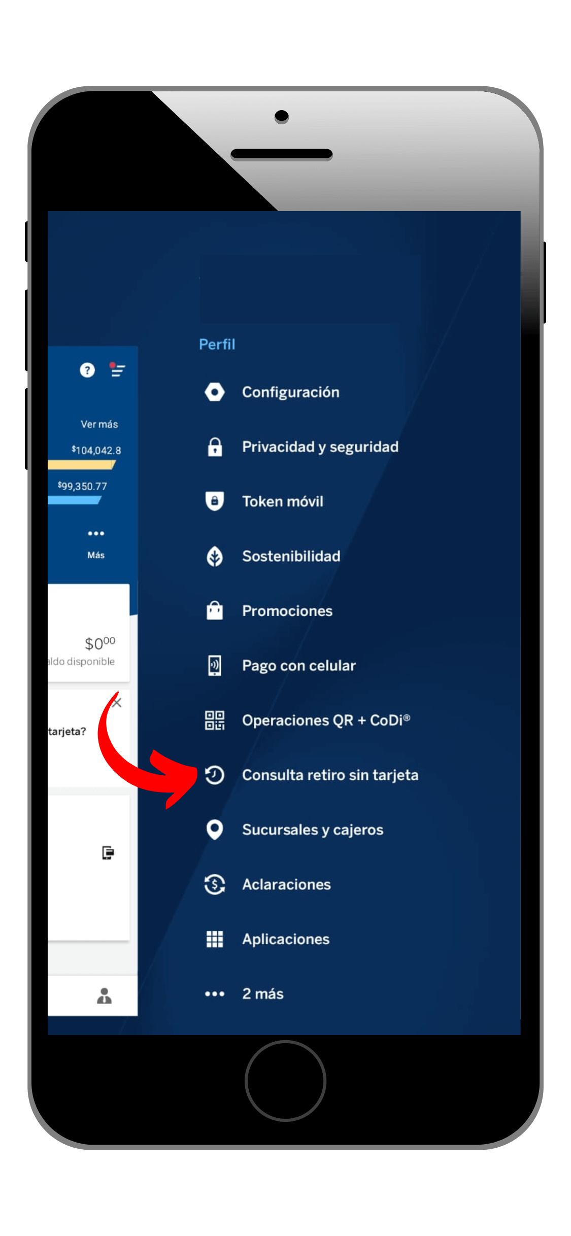 Consultar retiro sin tarjeta BBVA en app