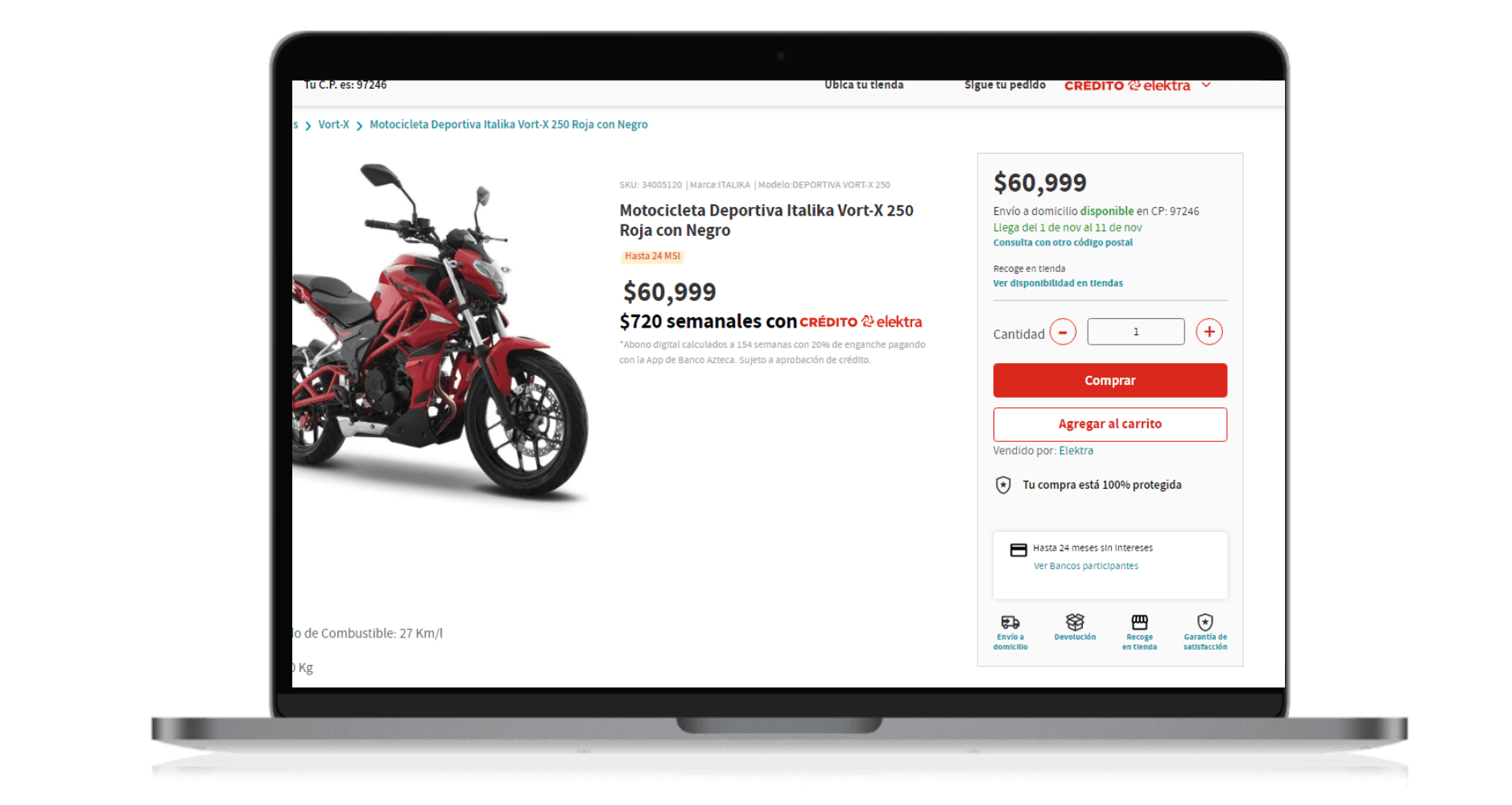 Cuanto pago por una moto en Credito Elektra (1)