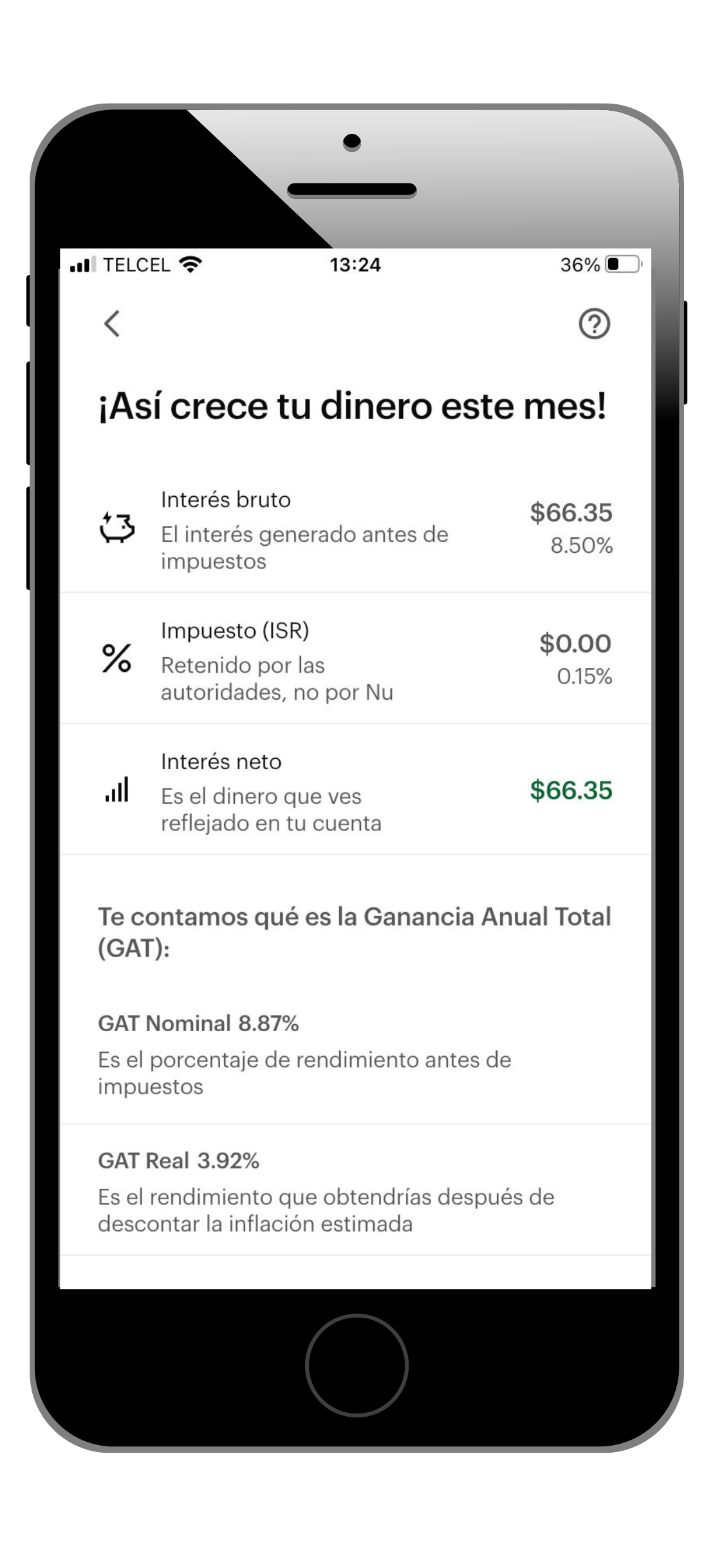 Cuenta Nu rendimientos