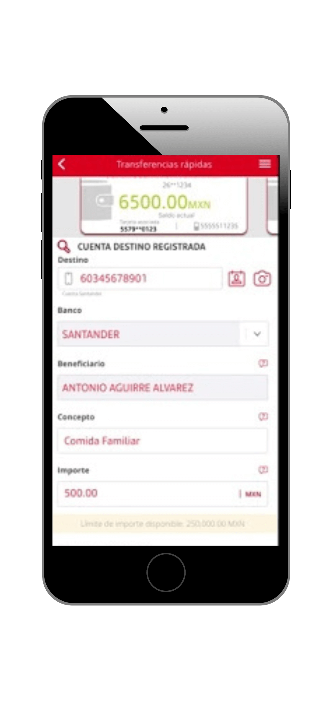 Cuenta digital santander transferencias desde app