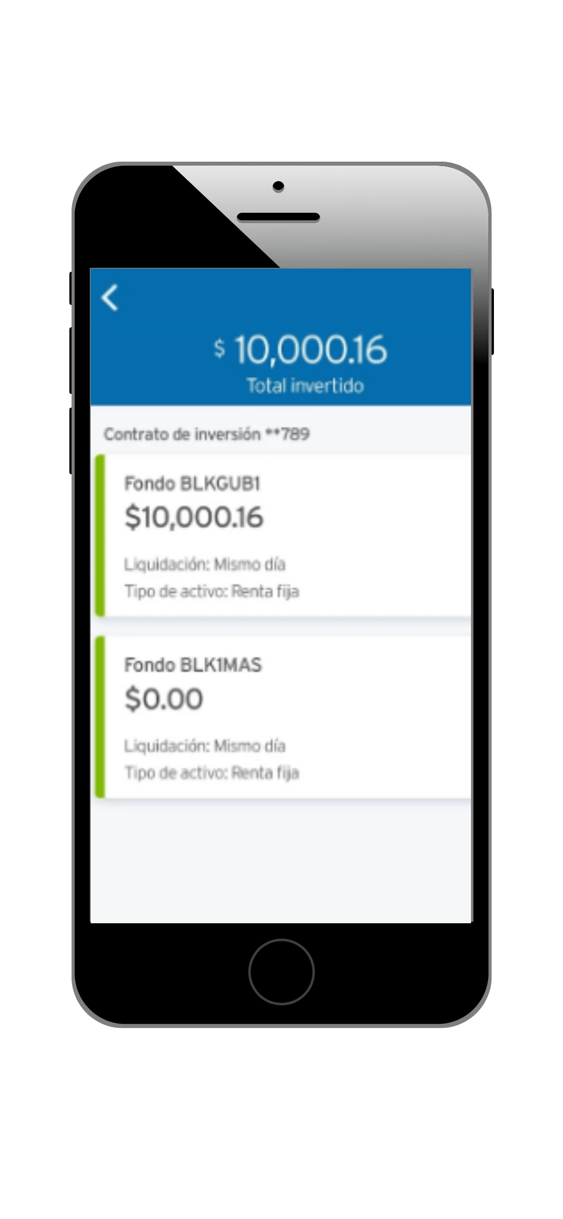 Depositar y retirar inversiones de tarjeta de débito Citibanamex en app