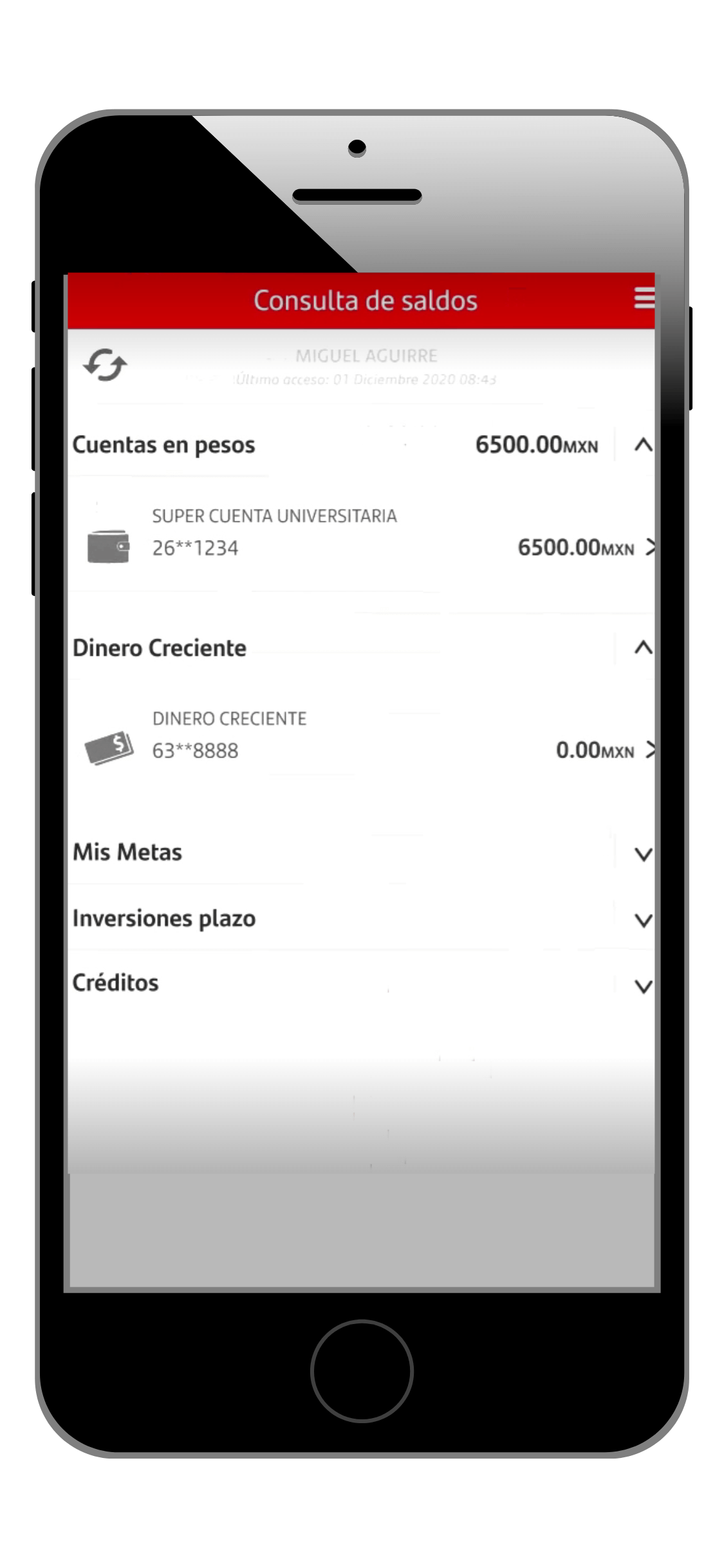 Dinero Creciente Santander elegir cuenta