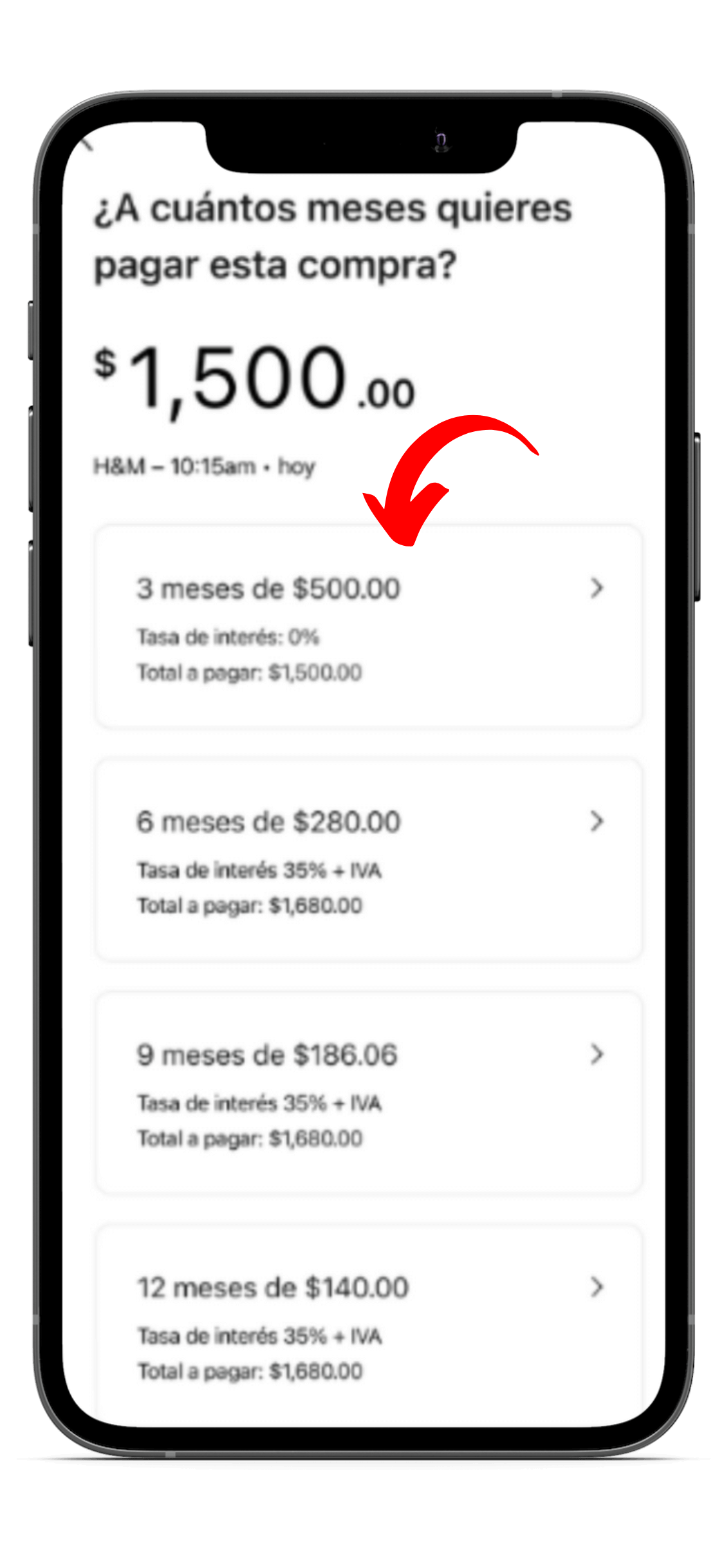 Elegir plazo de meses sin intereses con tarjeta de crédito Fondeadora