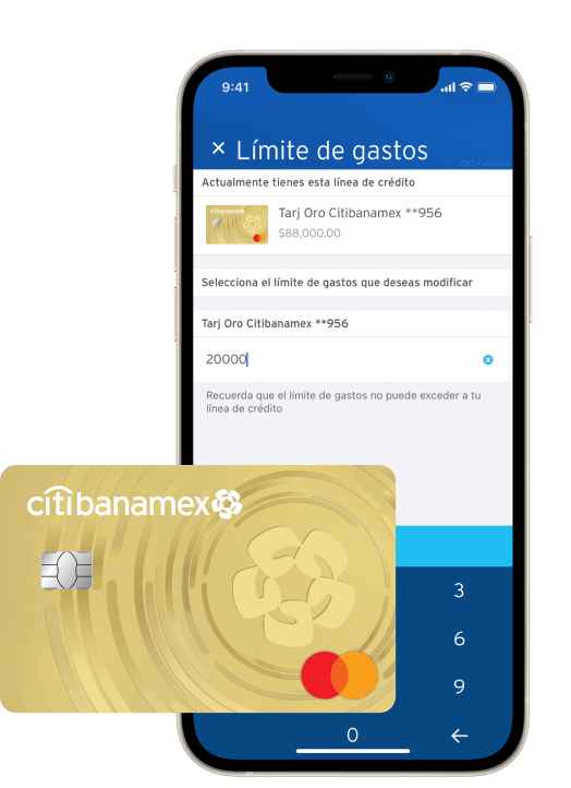 Establecer límite de gastos de tarjeta de crédito virtual y física Citibanamex