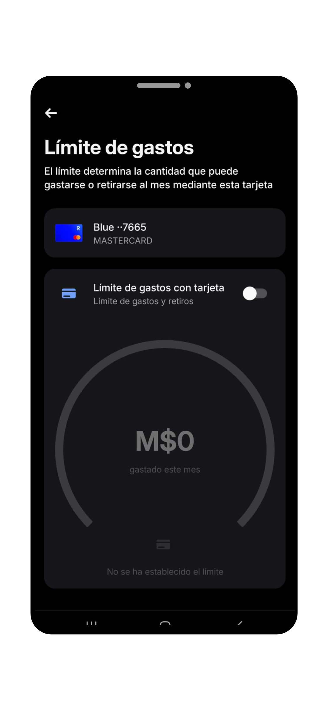 Establecer límite de gastos en app Revolut México