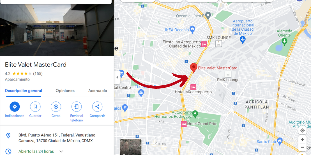 Estacionamiento Aeropuerto CDMX google maps