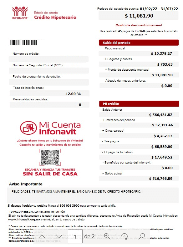 ejemplo de estado de cuenta infonavit