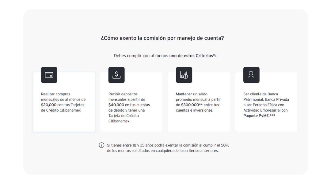 Exentar comisiones tarjeta de débito Citibanamex Priority