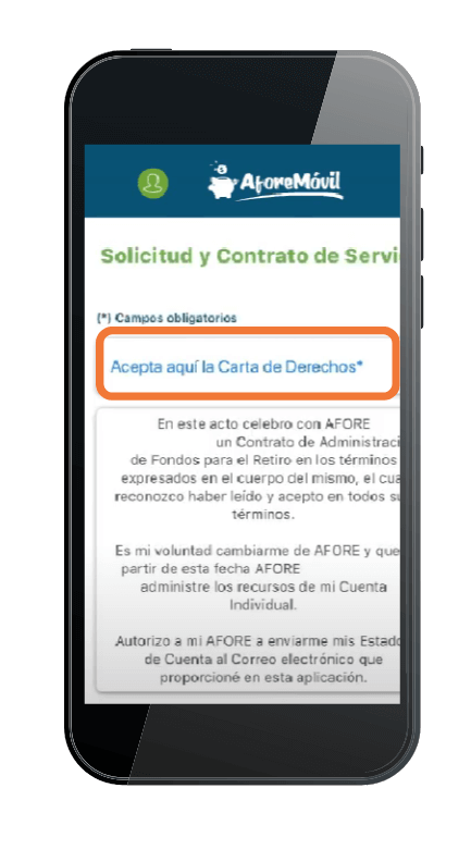 Firmar cambio de afore en Afore Móvil