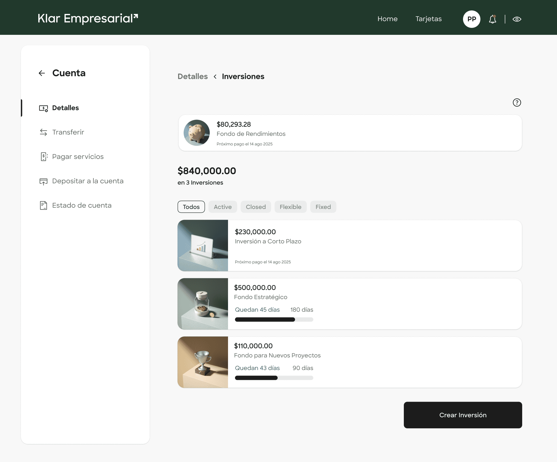 Ganancias Klar Empresarial