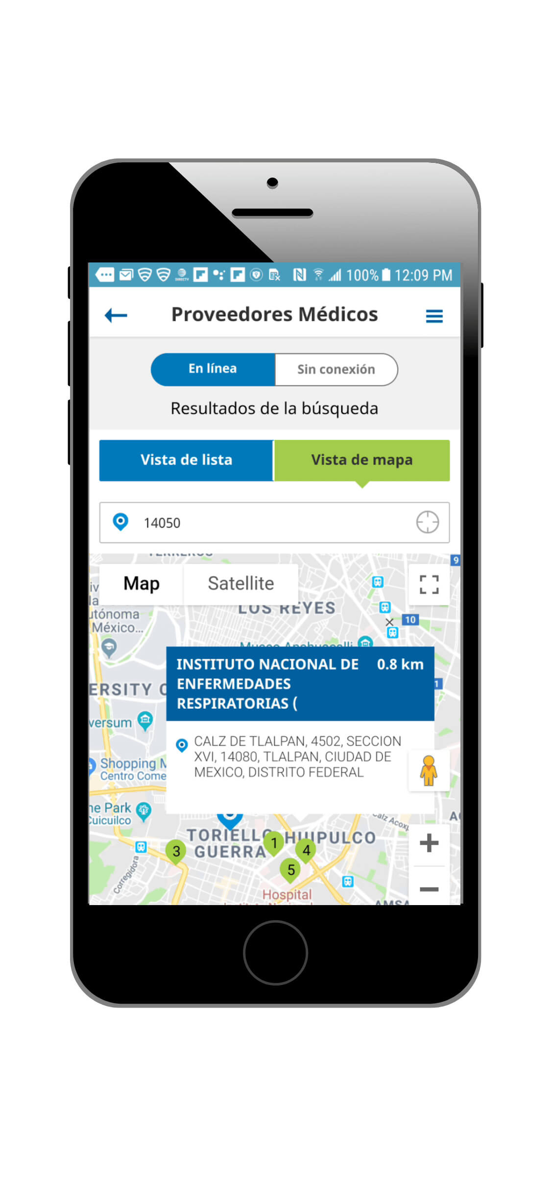 Localizar hospitales y proveedores en Metlife Contigo