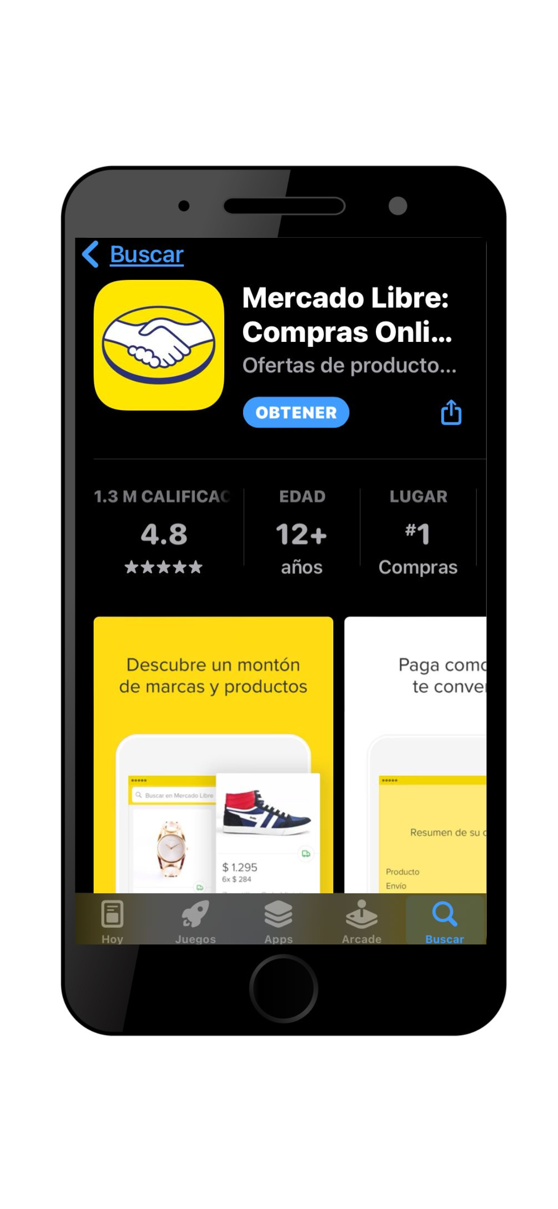 Mercado crédito App con su calificacion