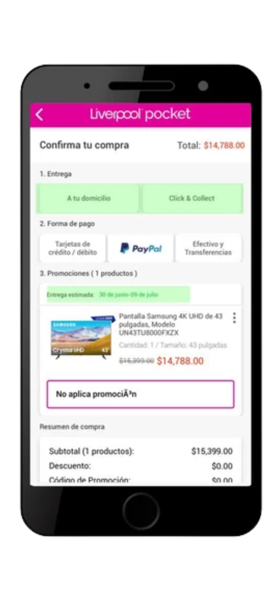 Monitorear pedidos desde Liverpool Pocket