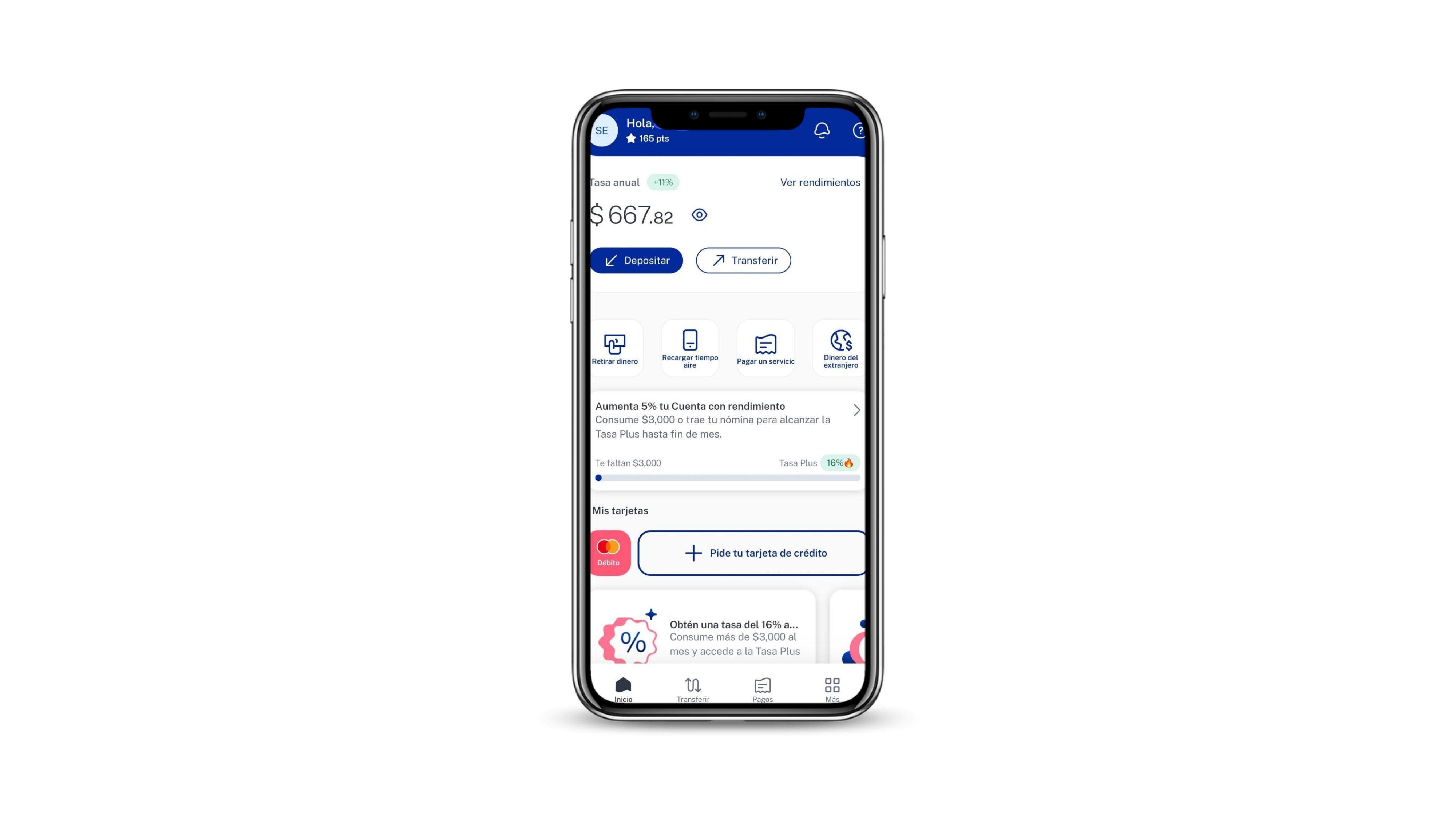 Opción para solicitar la tarjeta de crédito Ualá en aplicación