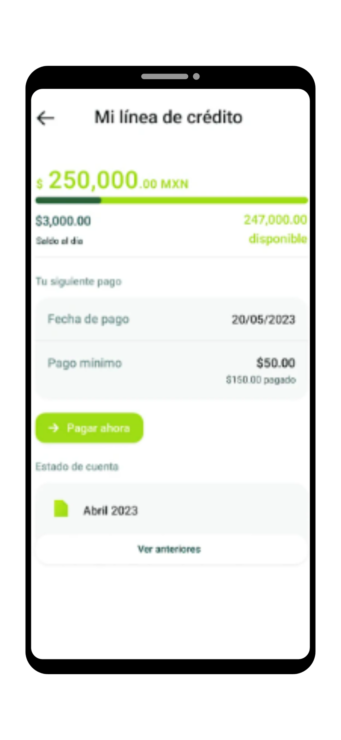 Pagar tarjeta de crédito Plazo desde la app