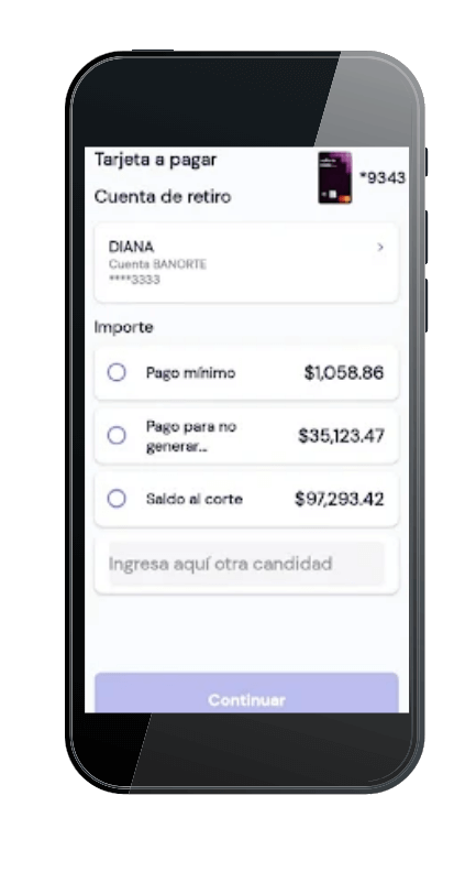 Pagar tarjeta en app INVEX Control