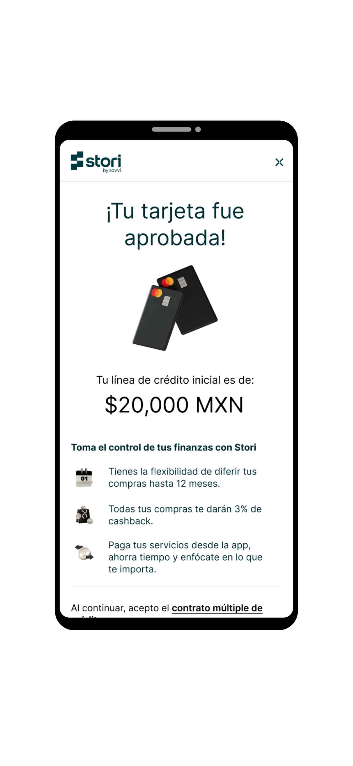 Stori Black registro para solicitarla