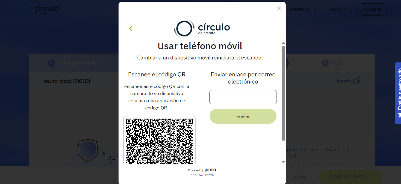 Paso 11. Escanear codigo QR o mandar liga a correo