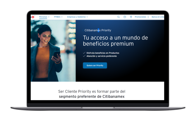 Página web de Preventa Citibanamex Priority