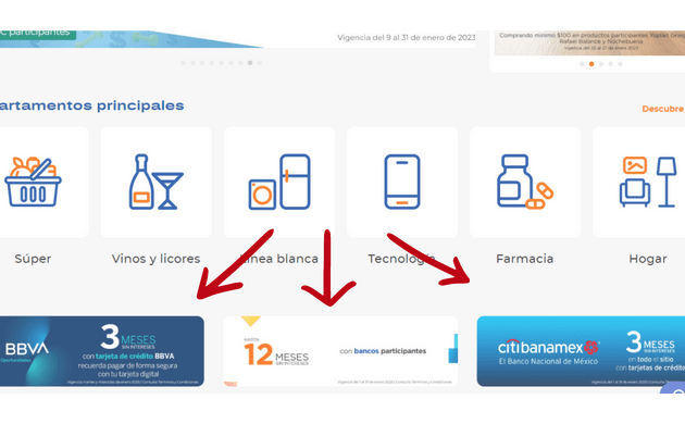 Promociones Chedraui con bancos