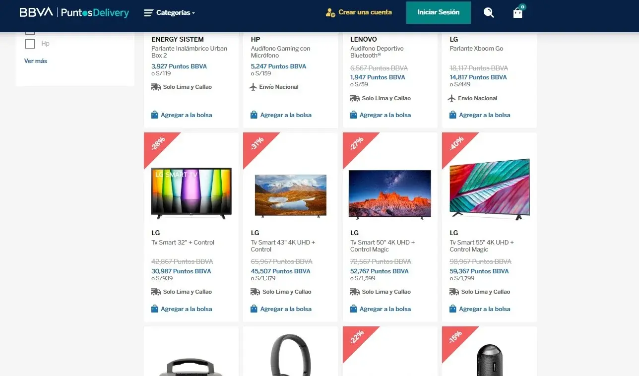 productos con los cuales puedes canjear tus puntos bbva de tu tarjeta BBVA platinum