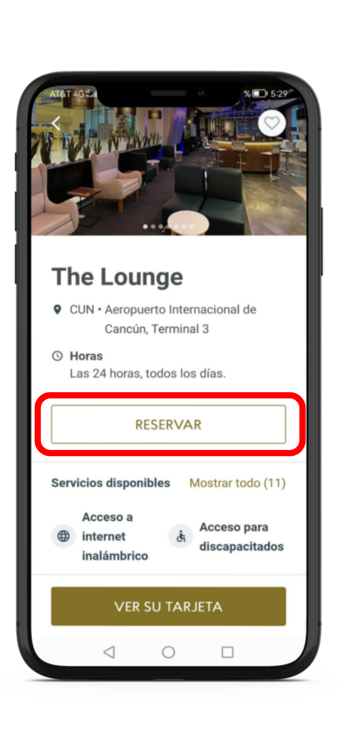 Reservar sala Priority Pass desde app