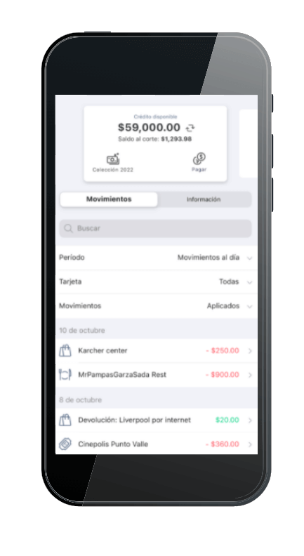 Revisar en app movimientos de Tarjeta Hey Banco