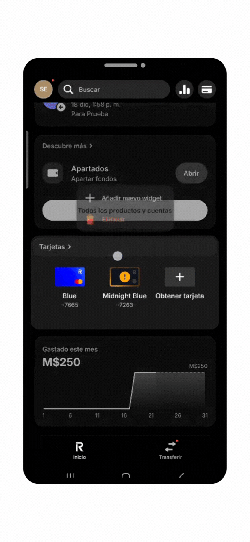 Revolut México app ajustes de interfaz-1