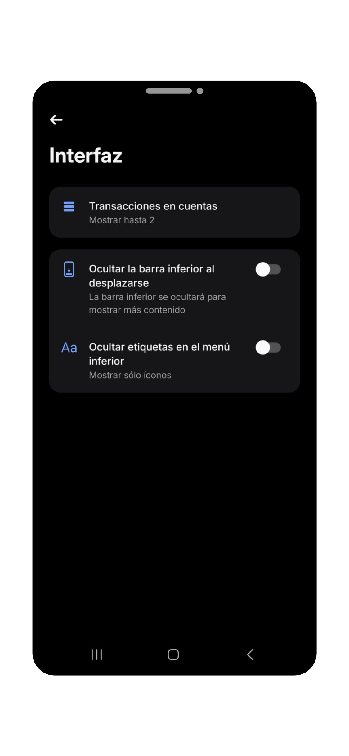 Revolut México app ajustes de interfaz