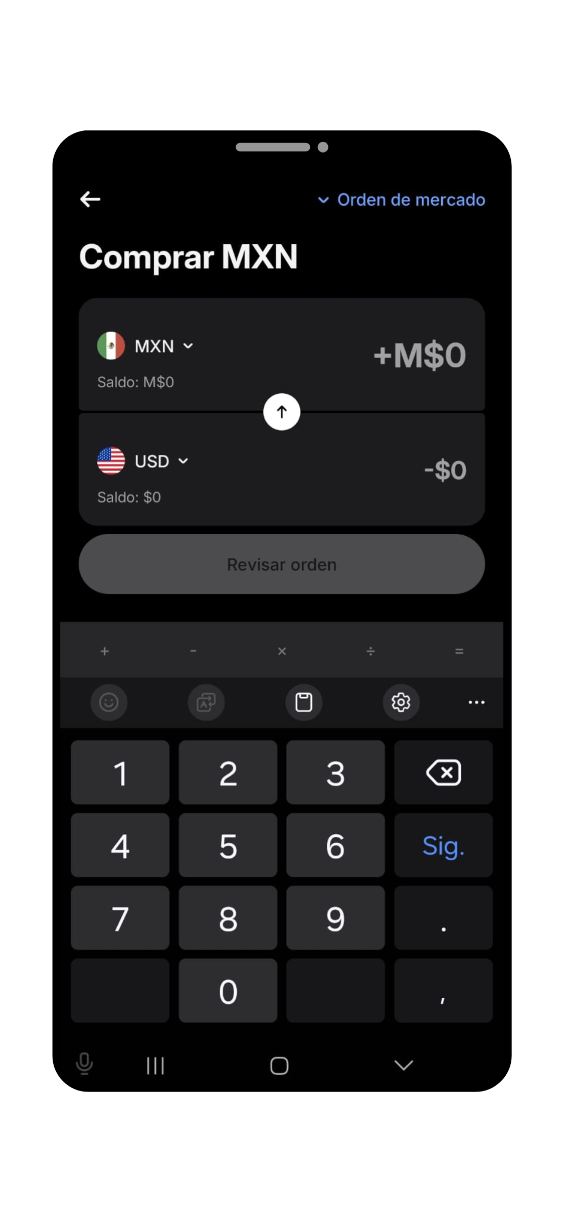 Revolut México cambiar divisas en app