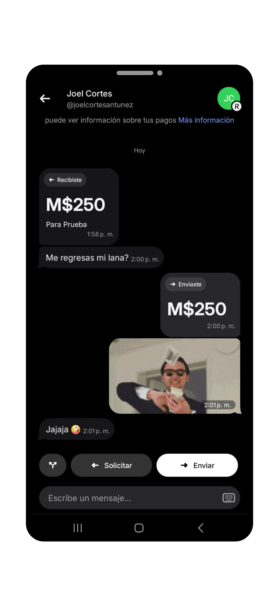 Revolut México dividir cuentas en app