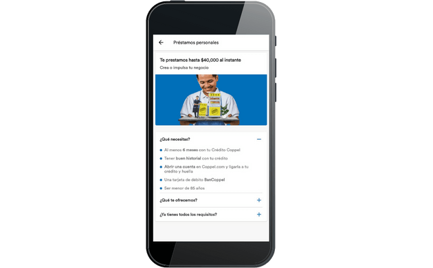 Solicitar préstamo Coppel desde app