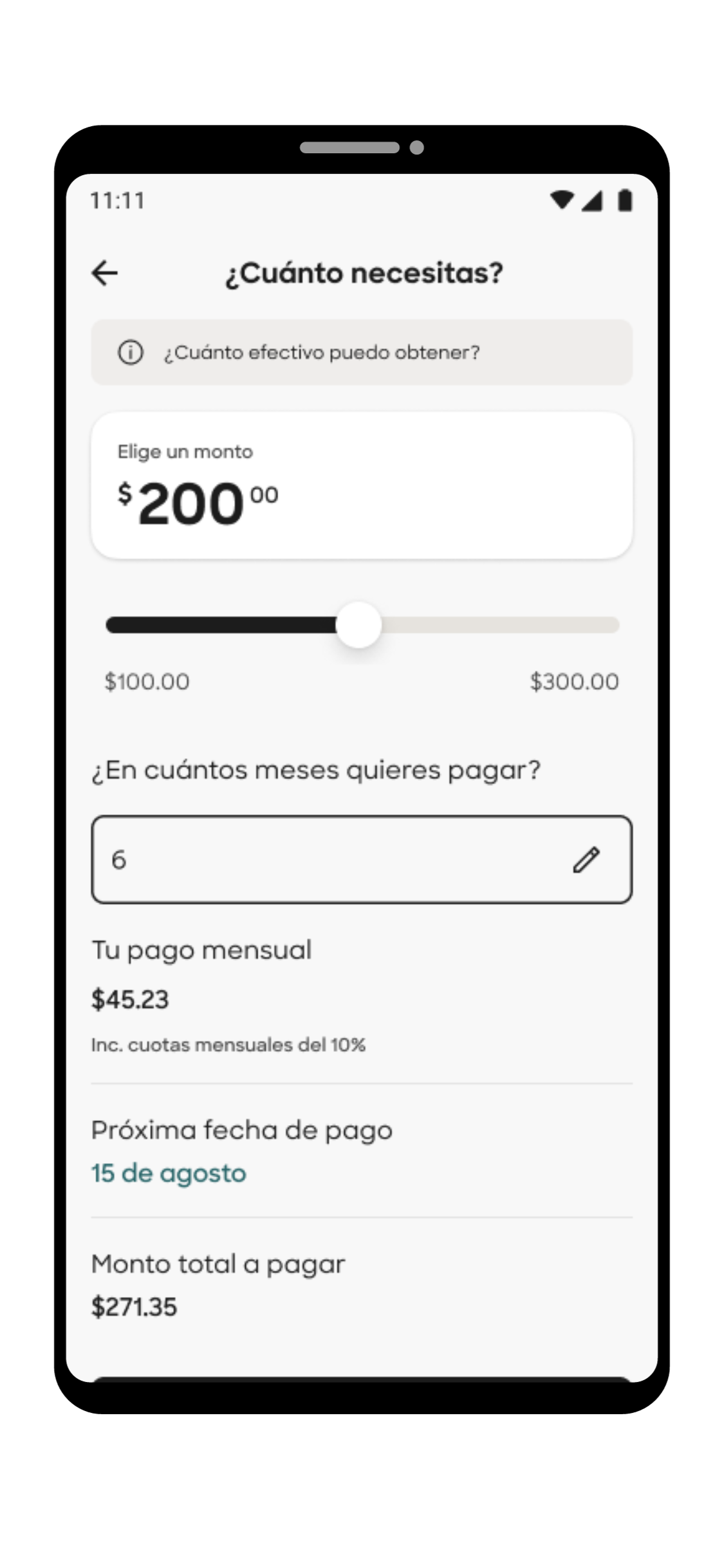 Tarjeta Klar Disposición de efectivo