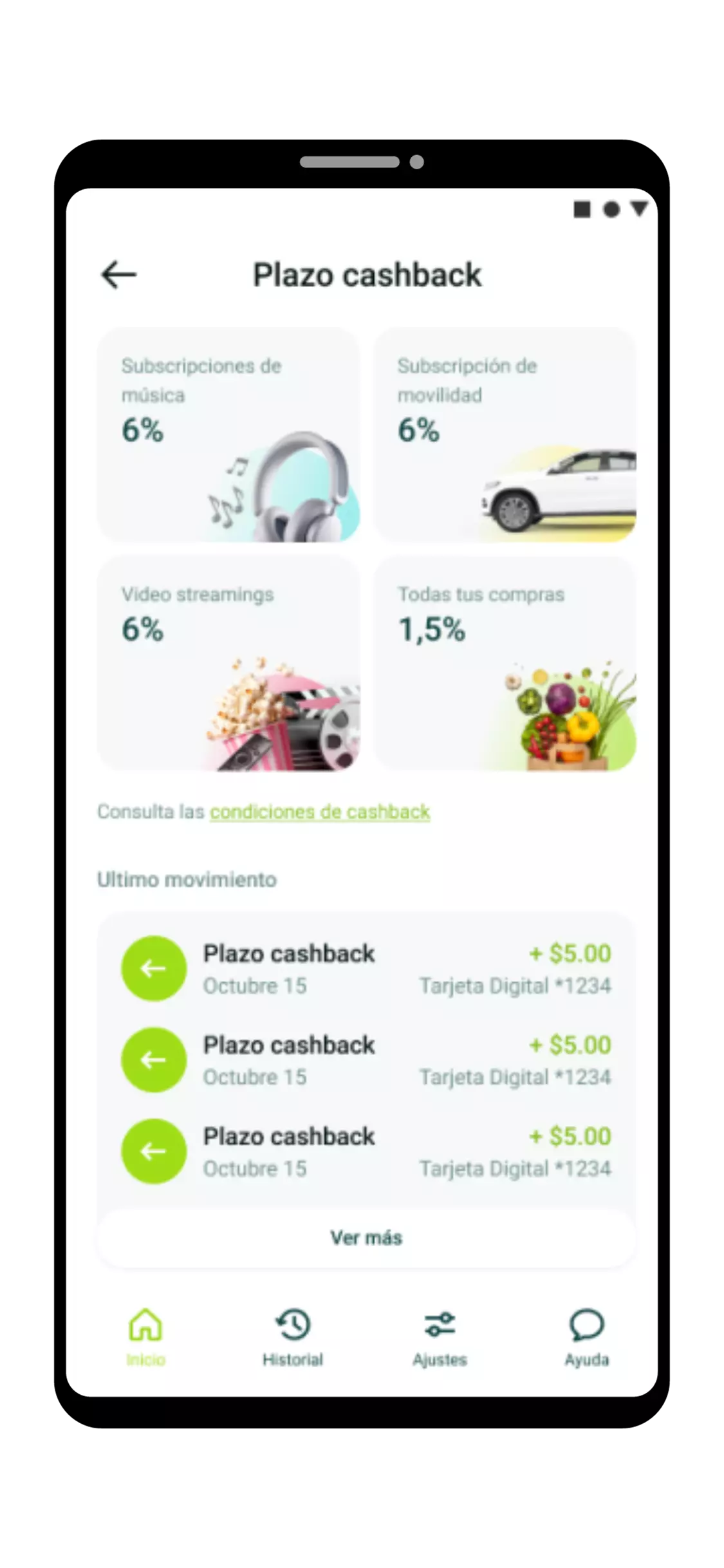 Tarjeta de crédito Plazo Cashback