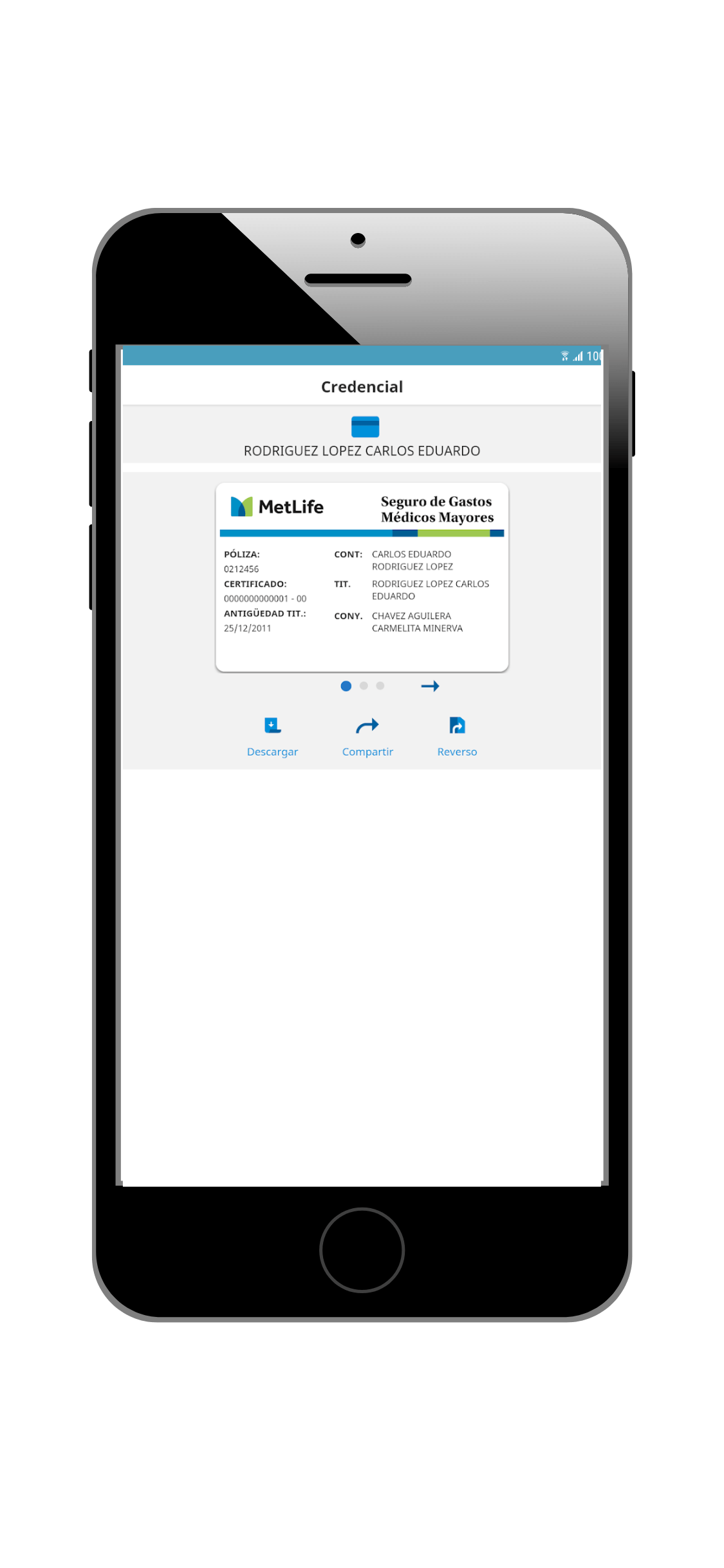 Ver credencial en Metlife Contigo