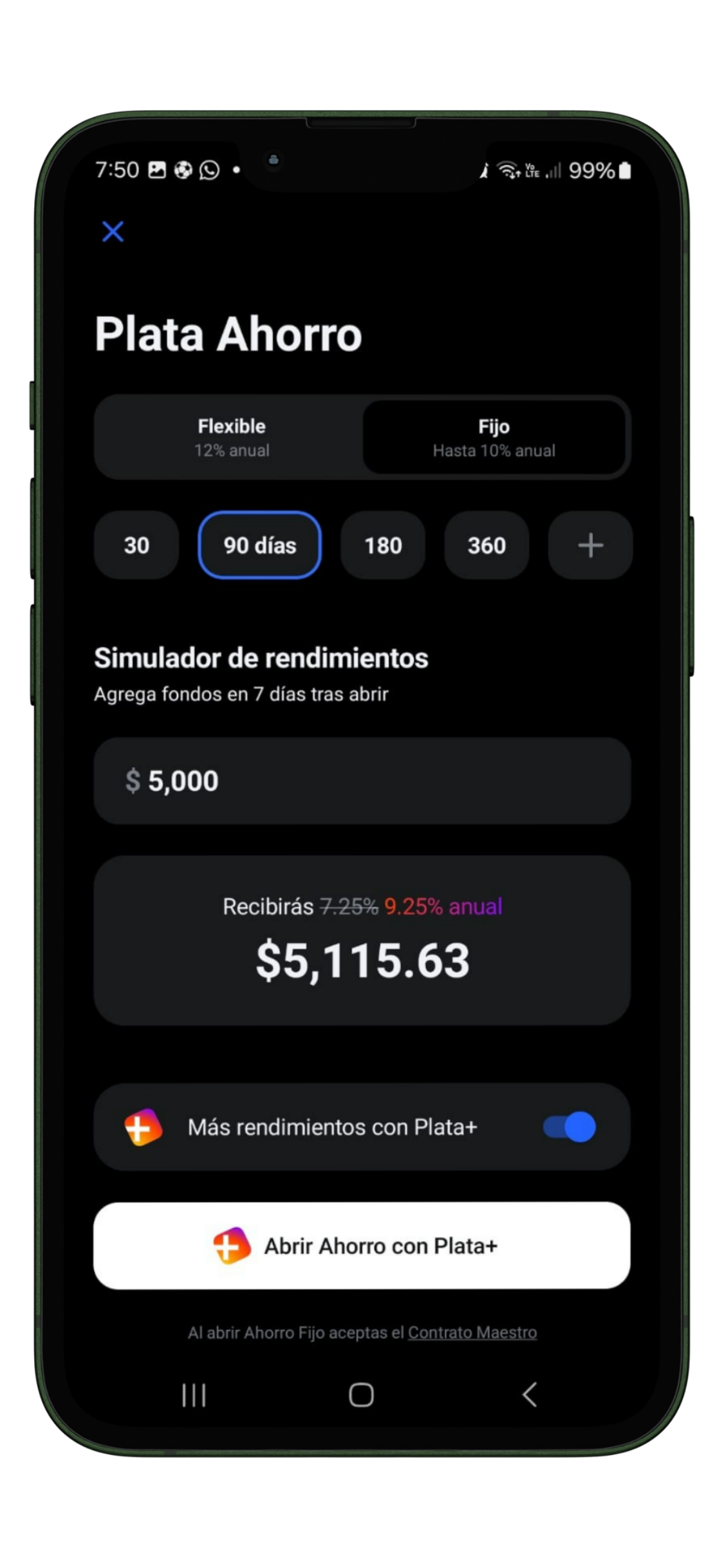 ahorro fijo plata cuenta