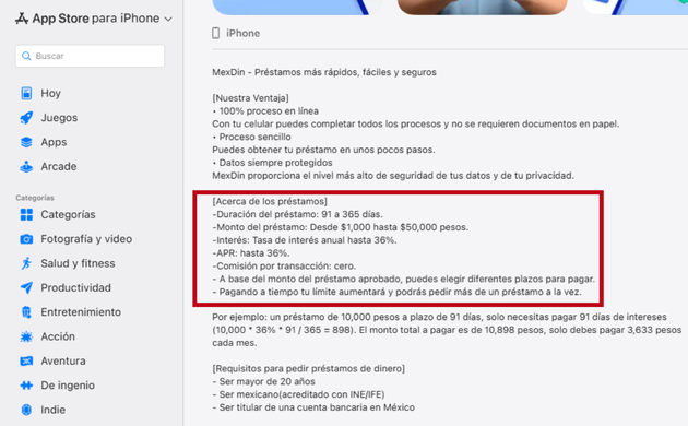 app mexdin prestamos para apple