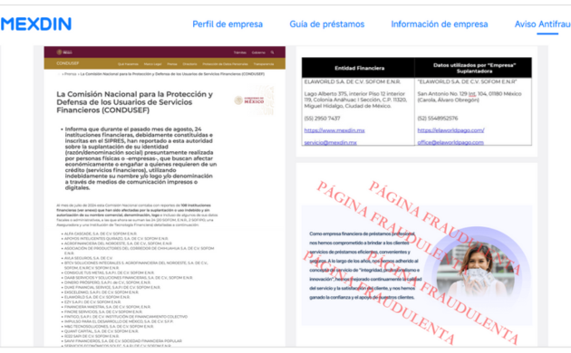 app mexdin suplantacion de indentidad