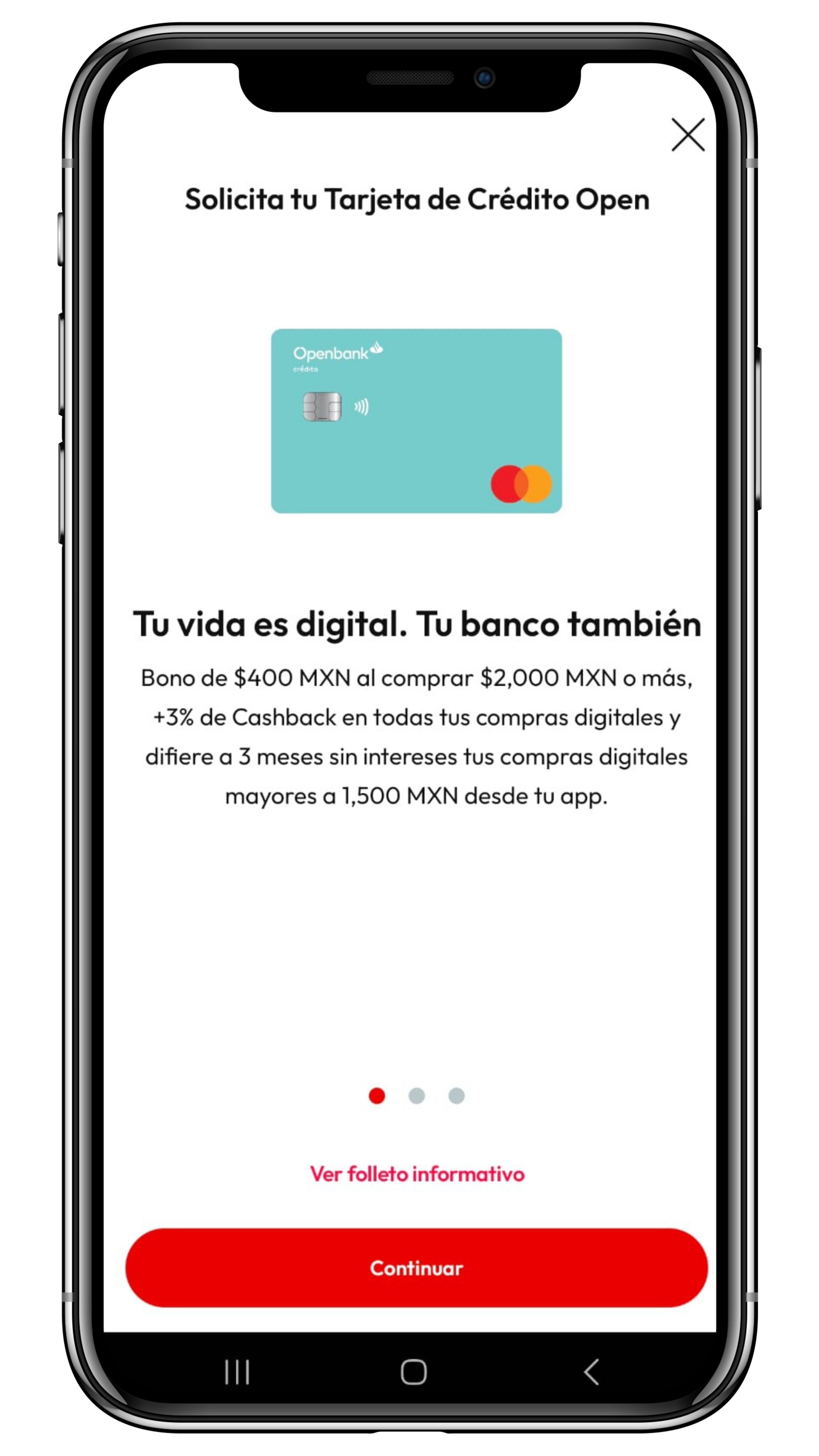 app openbank solicitud tarjeta
